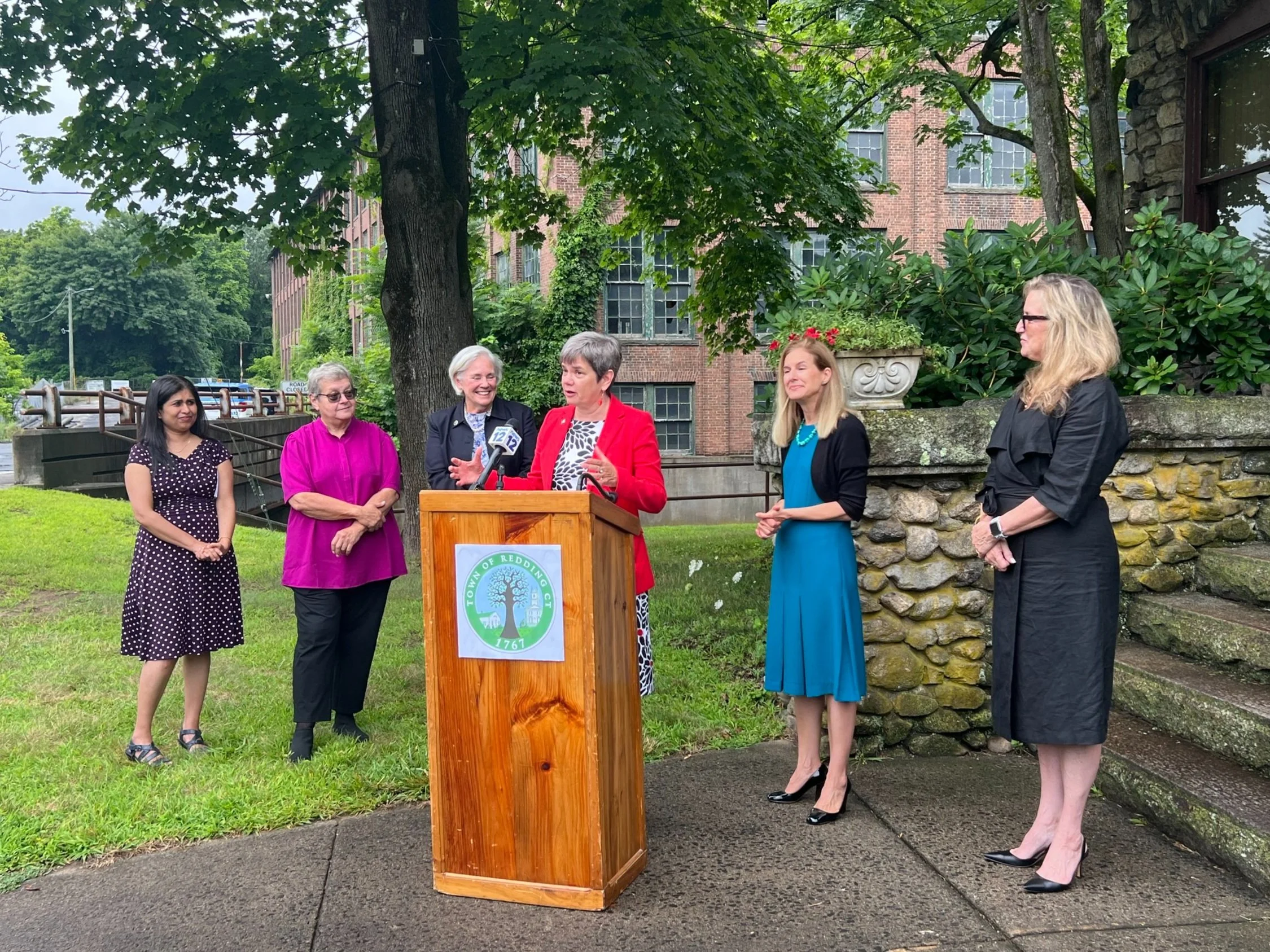 Anne Hughes at a rally